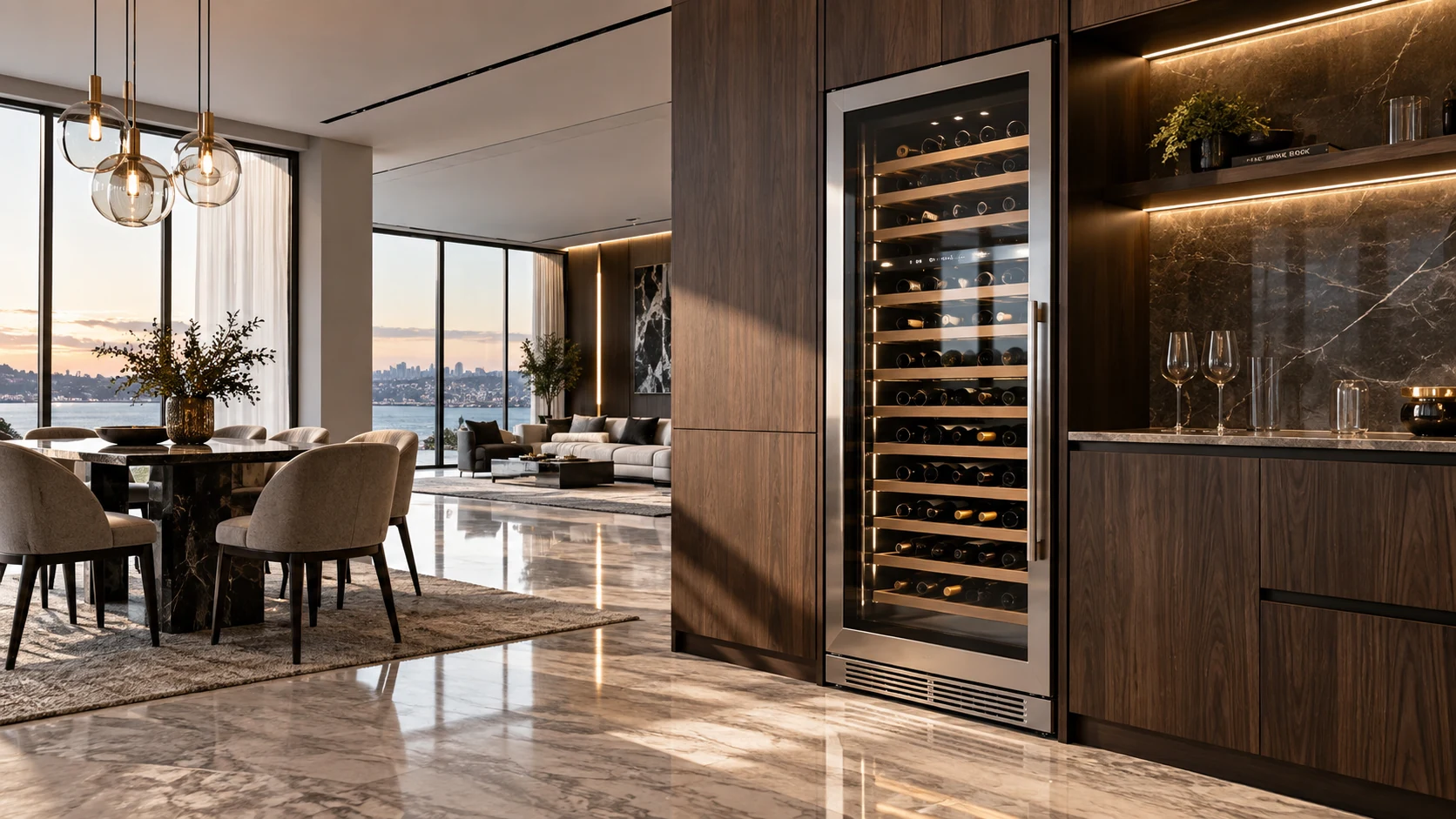 Wine cooler architectural integration