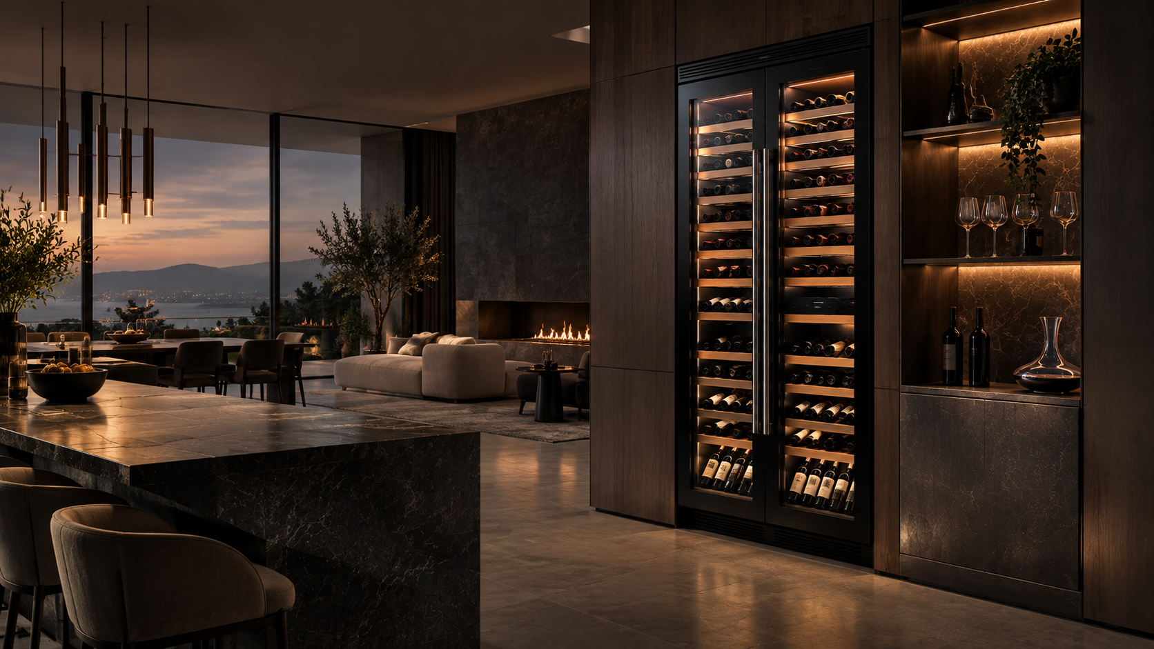 Dunavox wine cooler in modern interior
